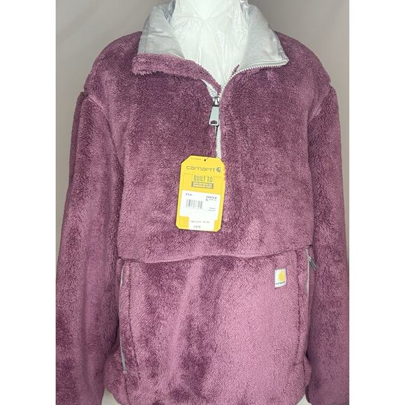 Carhartt Womens Small Purple Quarter Zip Loose Fit With Kangaroo Pocket NWTs - Picture 1 of 7